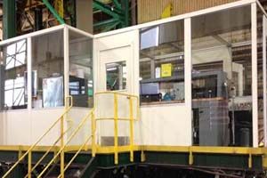 Modular office inside a warehouse
